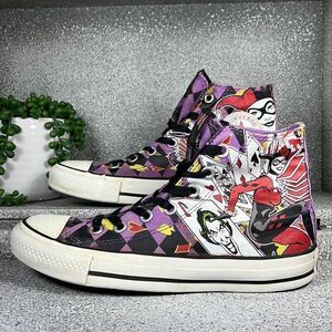 Converse Purple and Black Graphic High-Top Sneakers